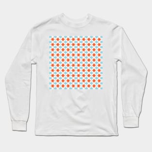 Blue and Orange star pattern Long Sleeve T-Shirt